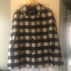 Talbots Buffalo Check Wool Cape/Coat